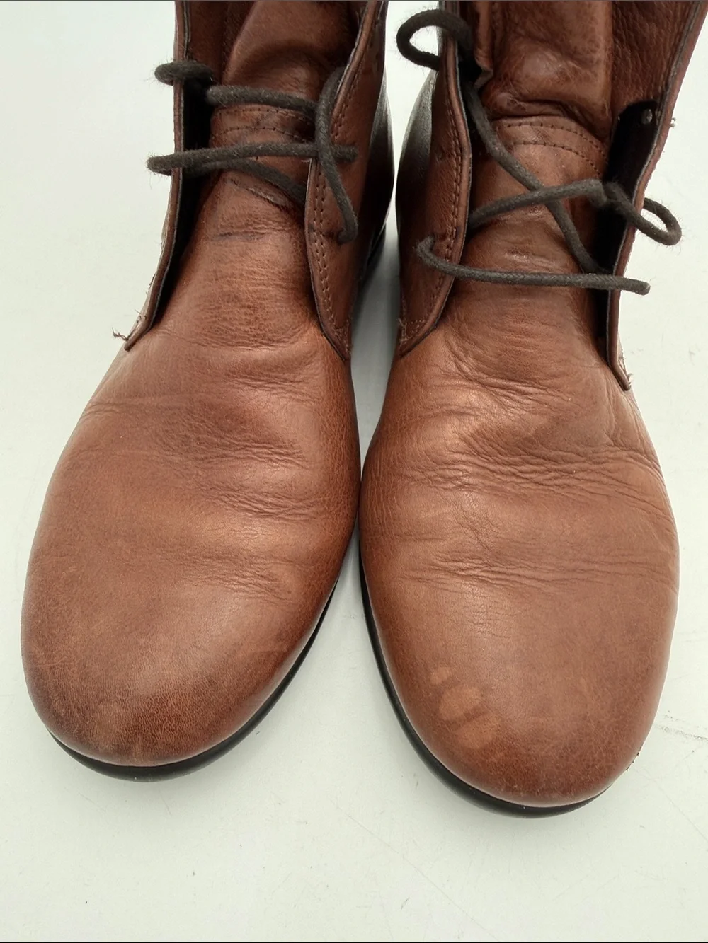 THE FLEXX Brown Leather Chukka Boots women 7.5 vintage Y2K casual office retro